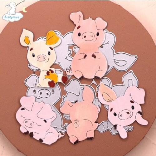 Bunnymoon 2020 New Arrival pigs Stencil Metal Cutting Dies For Scrapbooking Practice Hands-on DIY Album Card Handmade Tools