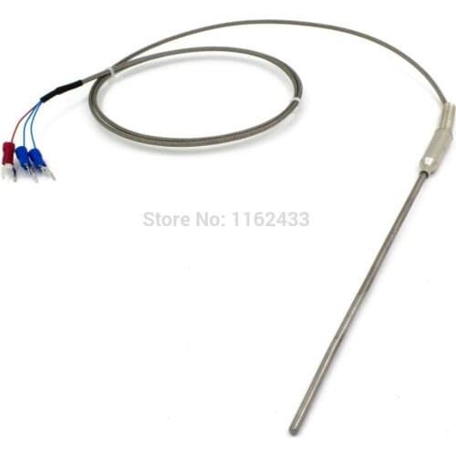 FTARP08 PT100 type 1m metal braided cable 150mm flexible probe head RTD temperature sensor diameter 3mm 4mm 5mm 6mm WZPK-191