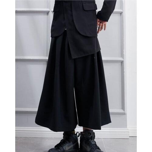 Yamamoto Diablos cropped pants, high waist and thin, irregular minority, Japanese loose wide leg pants, dancing man