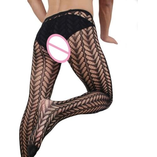 Mens Stocking Erotic Underwear Male Fishnet Pantyhose Tights Collants Fashion Sexy Stockings Apparel Men Lingerie Dropshipping