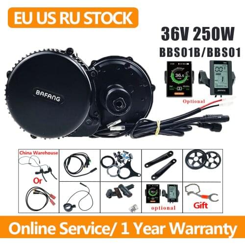 36V 250W Bafang Mid Drive Motor Kit Brushless Motor BBS01B Ebike Conversion Diy Kit for Bicycle BBS01 8Fun Enigne