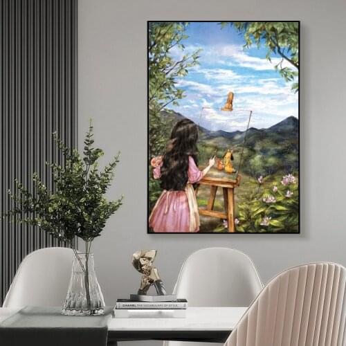 Comics Sketch girl Cross stitch kits Needlework Sets With Printed Pattern,11CT-Canvas for Home Decor Painting Full Embroidery