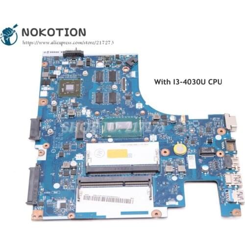 NOKOTION ACLU1 ACLU2 NM-A271 For Lenovo Ideapad G40-70 Laptop Motherboard 14 inch DDR3L SR1EN I3-4030U CPU R5 M230 2GB