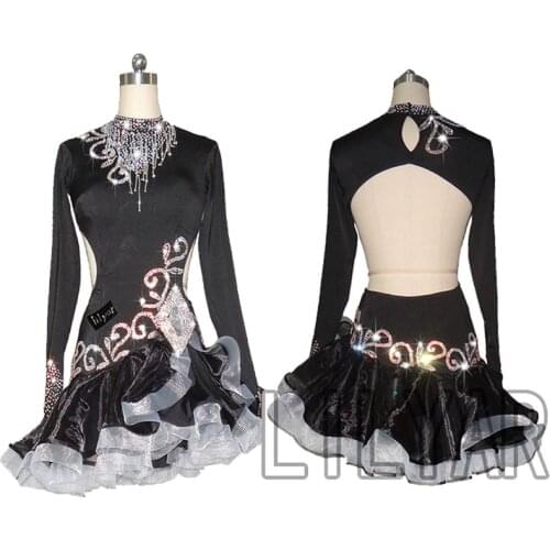 New Latin Dance Dress Competition Dress Costumes Skirt Performing Dress Adult Customize Children Red Matador Skirt Split Skirtes