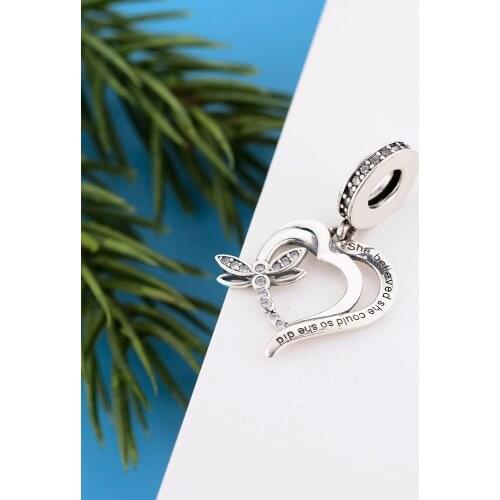 Fit Original Pandora Charm Bracelet 925 Silver Dragonfly She Believed She Could So She Did Bead For Making Women Berloque 2021