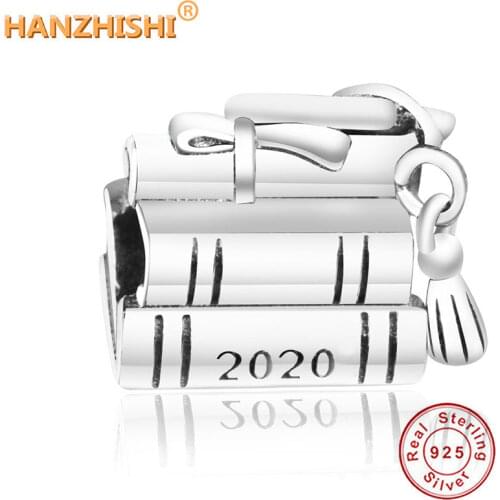 Fit Originalpandora Charm Bracelet Necklace DIY Jewelry Making New 925 Sterling Silver 2020 Graduation Books Charms Beads