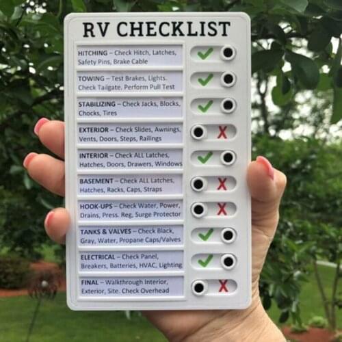 Portable RV Checklist Note Board Removable Reusable Creative Note Pad for Home Camping Traveling B99