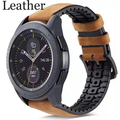Watch Strap For Samsung Galaxy Watch 46mm 42mm Band Silicone Genuine Leather for Gear s3 Classic active 2 40mm 44mm Huawei Watch