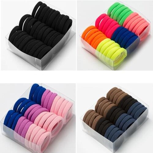 30/20/6pcs Women Girls Colorful Nylon Resin Elastic Hair Bands Ponytail Holder Rubber Bands Scrunchie Headband Hair Accessories