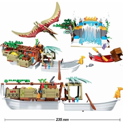 Follow Store =$2 Coupon Dinosaur Tribe Supply Ship Model Building Blocks Toys For Children Gifts 272 PCS