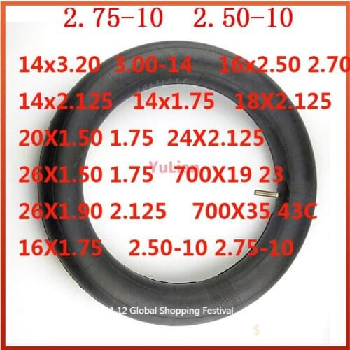 2.50/2.75-10 3.0-14 14x2.125 14x1.75 14x1.95 16x2.125 18x2.125 20x1.75 Inner Tube Scooter Electric Bike Tires