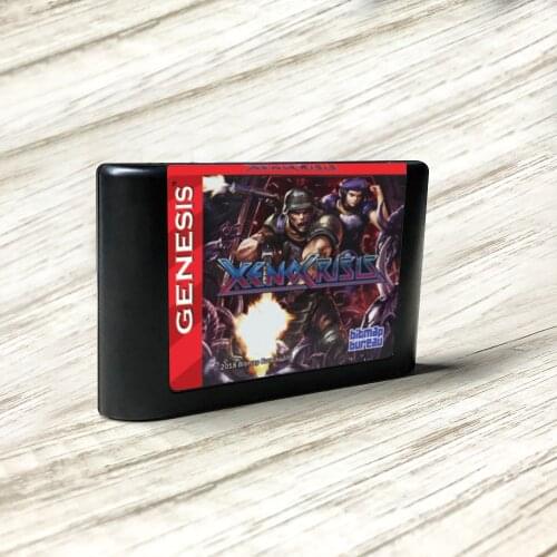 Xeno Crisis XenoCrisis - USA Label Flashkit MD Electroless Gold PCB Card for Sega Genesis Megadrive Video Game Console