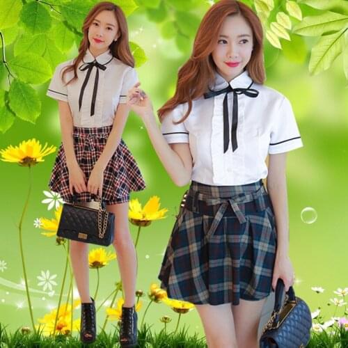 Japanese Academic Uniform New Style Student High School Uniforms Class Costume Short Sleeve Pleated Skirt Suit Plus Size D-0228