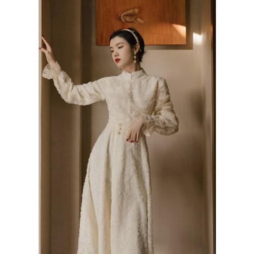 2021 Autumn Women Fringe Embroidery Lady Fashion Flare Sleeve Dress Retro Girl Fluffy Romantic Thin Elegant Dress Party Vestido