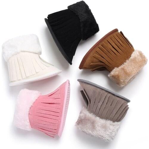 Snow boots winter men and women baby plus velvet warm tassel shoes