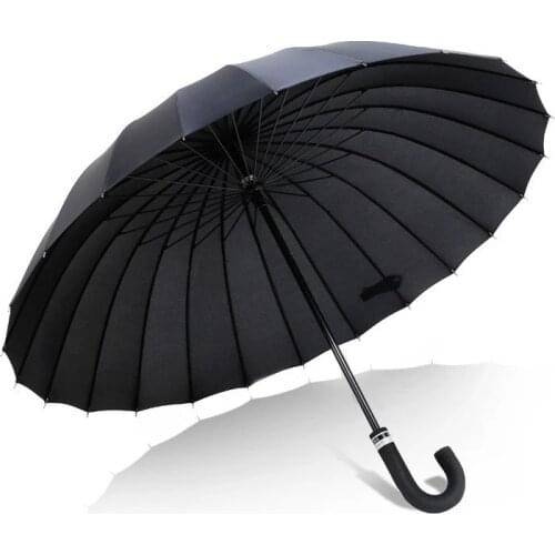 10pcs Big Size Double Rain Long Handle Umbrella Womens Parapluie Umbrella Men Quality 24K Strong Windproof Glassfiber Frame