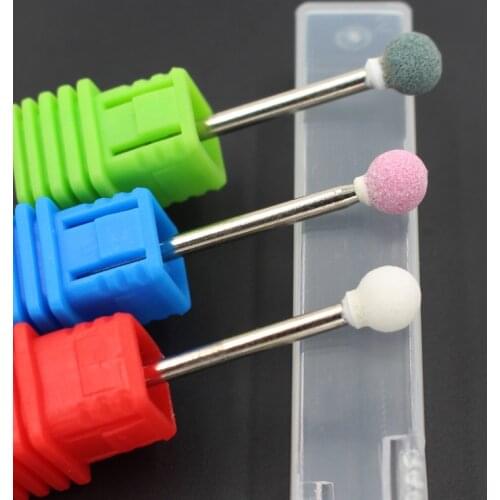 1 Pcs Ceramic Stone Burr Nail Art Drill BitsProfessional Spherical Manicure Electric Drill Machine Accessory Pedicure Art Tools