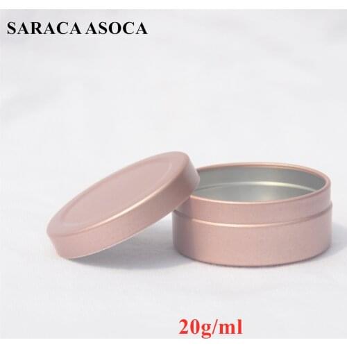 20g 20ml Rose Gold Silver Color Aluminum Jars Metal Tin Cosmetic Containers Crafts Packaging Small Aluminum Box 100pcs/lot