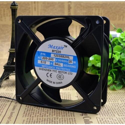 20 PN 12038B2HL Ultrasonic Welding Machine Axial Cooling Fan AC 220V 0.12A 20W 12038 120*120*38mm 2 Wires