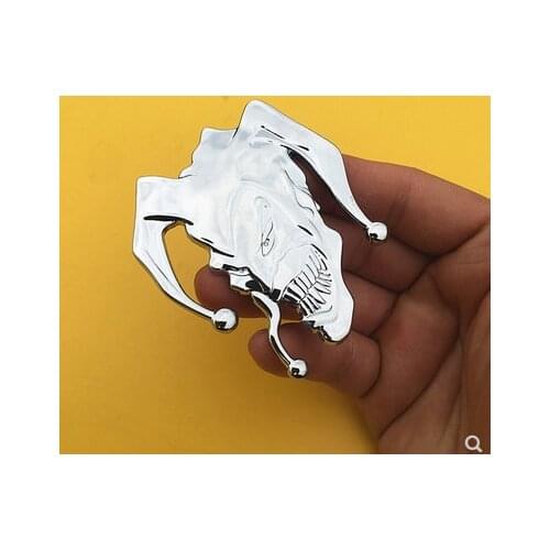 3D Silver Auto Stickers Metal Clown Badge Emblem Decal Motorcycle Modified Car Accessories