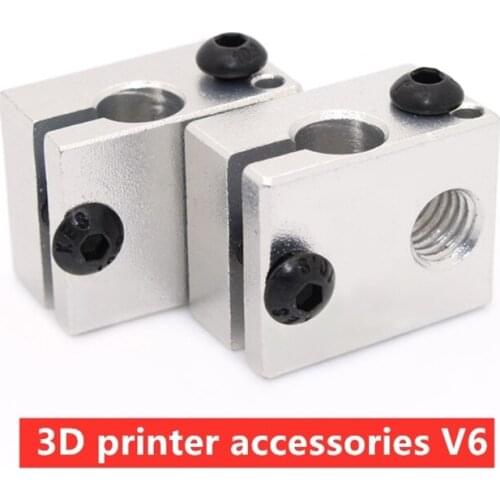 3D printer accessories new V6 all-metal extruder special heating aluminum block sandblasting oxidation treatment