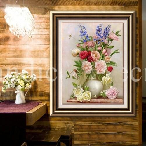 Diamond Embroidery & 5d Diamond Mosaic Flowers Diy Diamond Painting Cross Stitch Needlework Flores Canvas Gift Painting