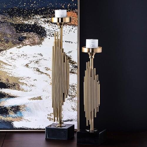 American Metal Candle Holder Ornaments Romantic Light Luxury Retro Candlestick Dinner Table Swieczniki Home Decoration EB50ZT