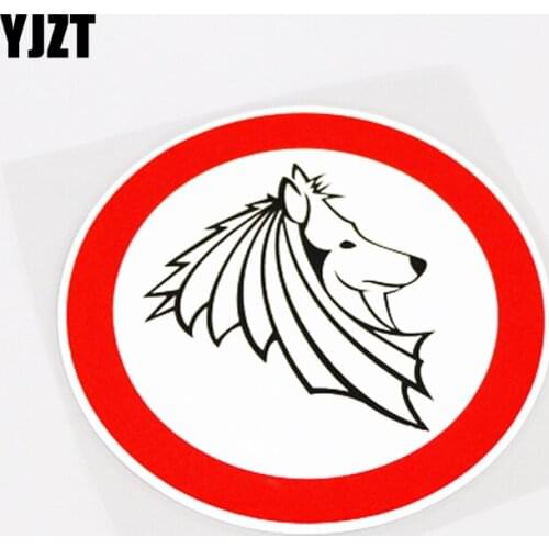 YJZT 12.2CM*12.2CM Cartoon Animal WOLF Dog Warning PVC Car Sticker Decal 13-1003