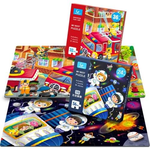 Big Piece Young Children Puzzle Building Block Develop Baby Toy Early Education Cartoon Animal Puzzle