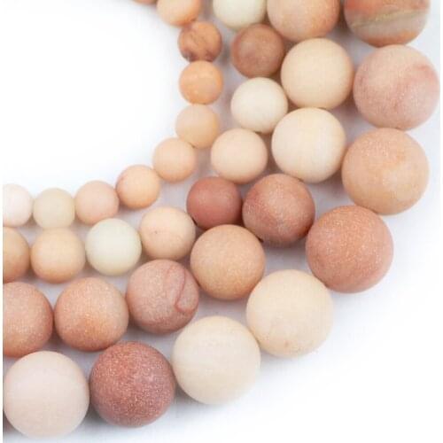 YHBZRET Matte Natural Stone Red Aventurine Spacer Loose Beads For jewelry Making 6/8/10/12mm DIY Bracele necklace accessores