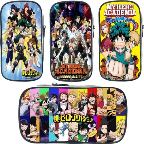 Anime My Hero Academia Pencil Case Kids Deku Pen Bag Large Capacity Pencil Box Cute Stationery Storage Bags Cartoon Cosmetic Bag