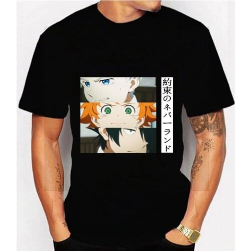 Janpanese Anime The Promised Neverland Emma Eyes Printed Short Sleeve T-shirt