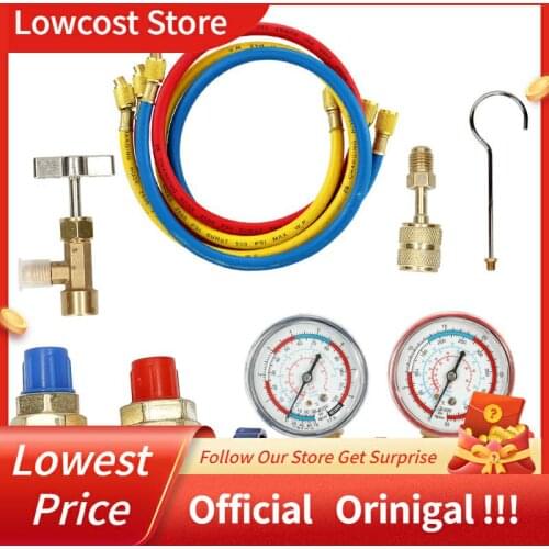 Air Condition Tool Refrigerant Manifold Gauge Set Air Conditioning Tool with Hose and Hook for R12 R22 R404A R134A