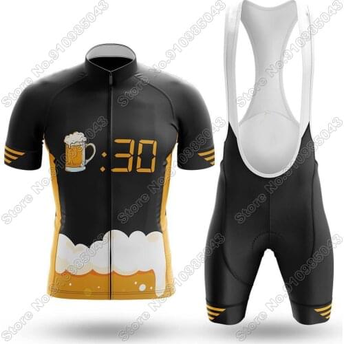 Beer Thirty - Mens Cycling Jersey Set Cycling Clothing Men Road Bike Suit Mountain Bicycle Shirt Bib Shorts MTB Tops