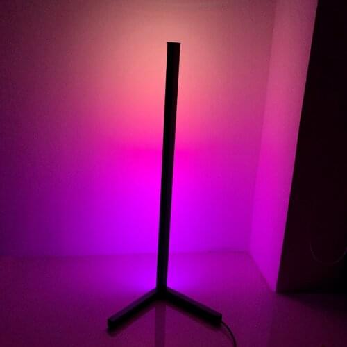 Metal LED wall corner and floor lamp color changing RGB lighting