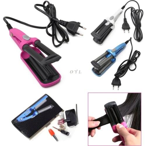 Mini Ceramic Hair Crimper Curler Curling Iron Tong Modeling Waving Wand Roller Salon Portable Electric Hair Styling Tool