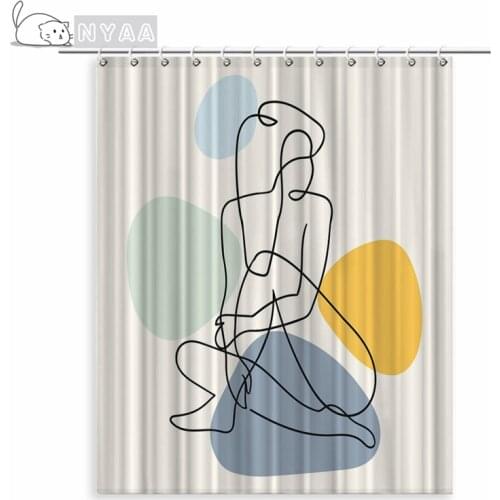 New Nordic famous painting waterproof and mildew proof shower curtain printing bathroom curtain shower curtain curtains rugrats