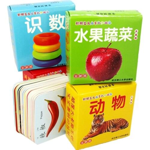 45pcs Baby Enlightenment Early 3D Toys Kid Learning English Animals Flashcards Educational Games for Children Toys Developing