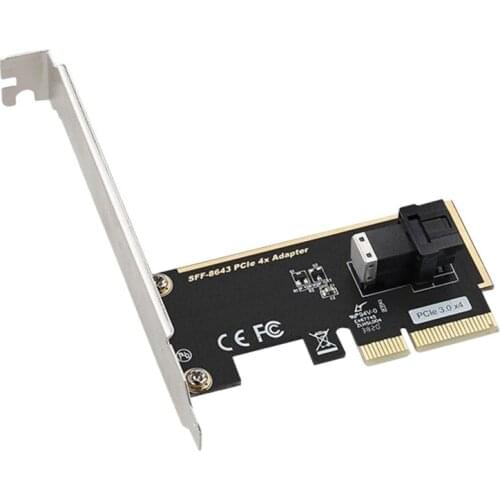 PCIe to U.2 SFF-8643 Gen 3 /4 -Lane Card for 2.5 inch Nvme SSD with Mini-Sas (SFF-8643) to U.2 (SFF-8639) Cable