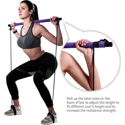 Pilates Resistance Band Yoga Pull Rods Gym Bar Body Abdominal Resistance Bands for Pilates Exercise Stick Fitness Rope Puller