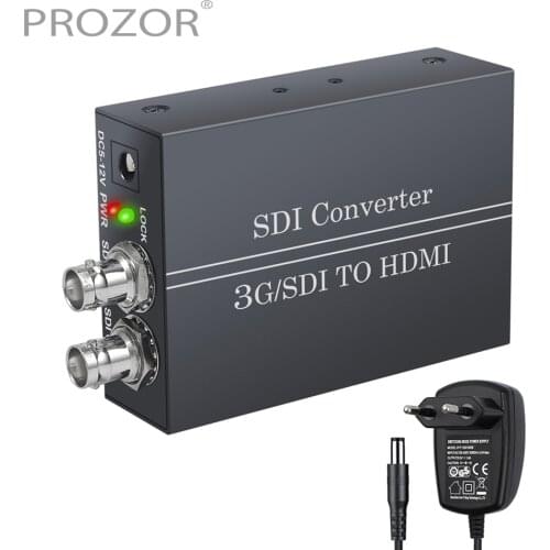 Prozor SDI to HDMI Converter Loop Out 3G-SDI/HD-SDI/SD-SDI to HDMI Adapter Stereo Embedded Audio Out for Monitor Audio Video