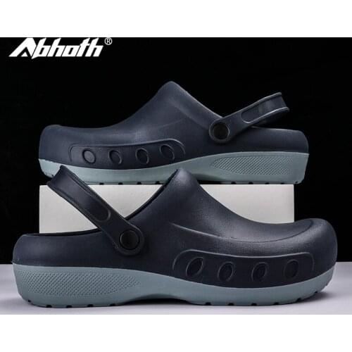 Abhoth Men Sandals Breathable Outdoor Casual Shoes Male Sandals Rubber Flat Non-slip Increase Summer Sandals Chef Shoes for Men