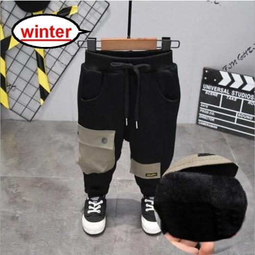 New Baby Pants Thick Winter Childrens Trousers Star Pants Child Casual Pants Kids Thick Velvet Pants Boys Warm Trousers 2-7Y