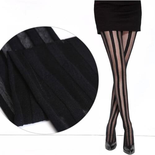 Sexy Black Female Fishnet Tights Women Stockings Hot sale Women Fashion Sexy Black Stripes Pattern Stockings Tights Pantyhoses