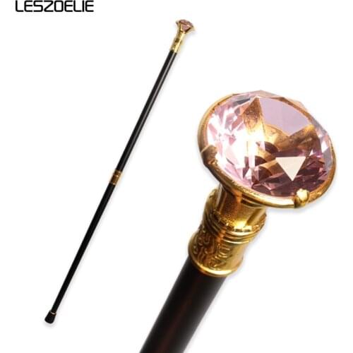 Light Pink Diamond Walking Stick Canes Women Decorative Crystal Walking Cane Female Luxury Elegant Wedding Walking Stick