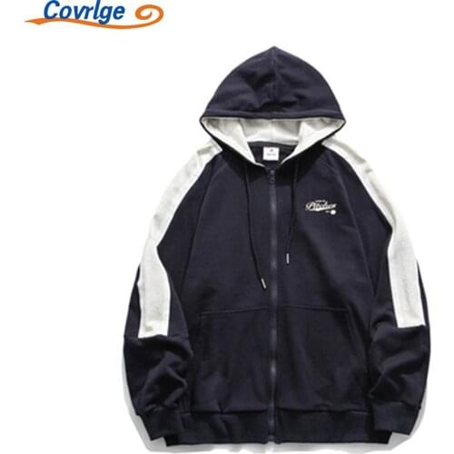 Covrlge Sweatshirts Men Women Harajuku Simple Hooded Cardigan Loose Spring Autumn Leisure Sports Vitality Cotton Coat MWW298