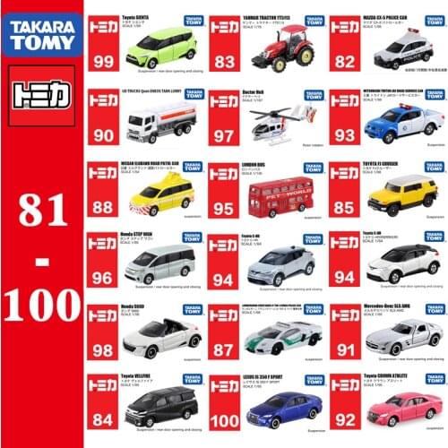 Takara Tomy Tomica No.81-No.100 Cars Hot Pop 1:64 Kids Toys Motor Vehicle Diecast Metal Model