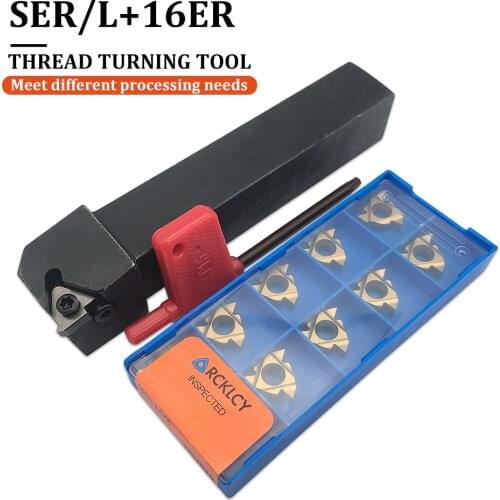 Thread Turning Tool SER1212H16 SER1616H16 SER2020K16 SER2525M16 CNC Holder + 16ER AG60 A60 AG55 Carbide Insert CNC Latter Cutter