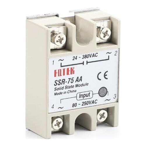 Solid state relay SSR-75AA 75A actually 80-250V AC TO 24-380V AC SSR 75AA relay solid state