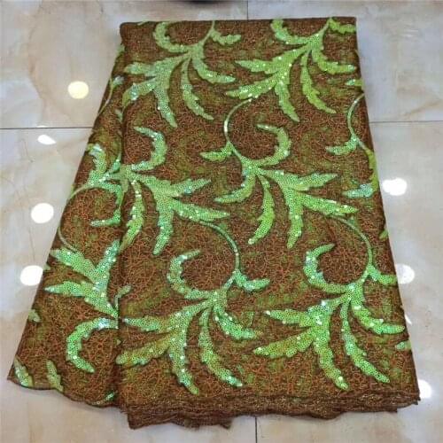 High Quality velvet green Lace Fabric Top Selling Embroidered African French Lace 2019 sequins Tulle Lace Fabric for Wedding